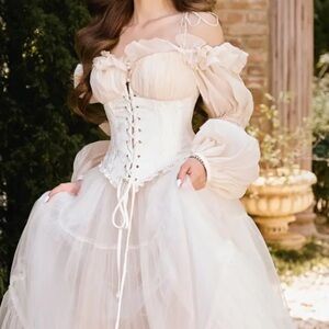 Elegant White Corset Gown